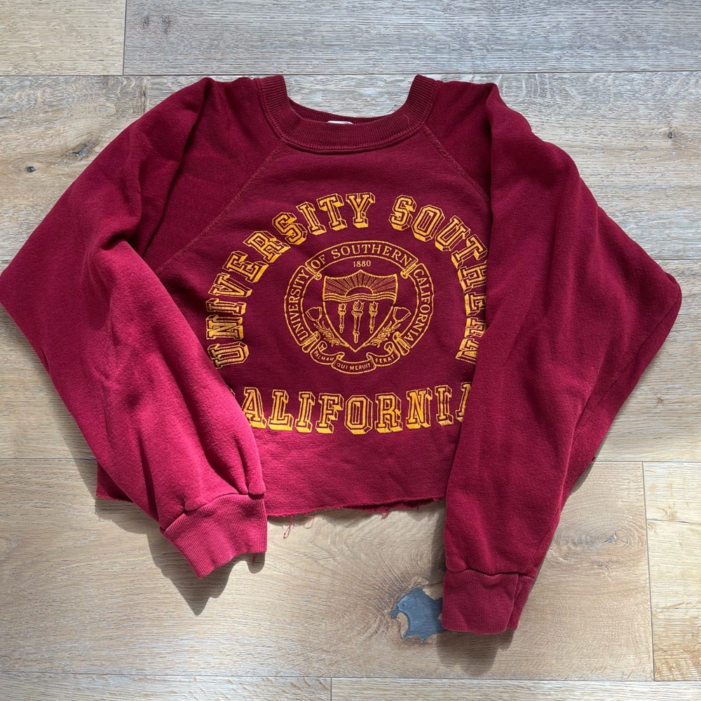 Cropped Thrifted USC Shirt